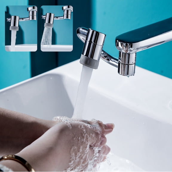 1080 Rotating Faucet Extender with Dual Spray Modes, Adjustable Kitchen & Bathroom Sink Aerator, Universal Swivel Faucet Attachment, Rotatable Faucet Aerator Extension for Hands, Hair, Face Washing