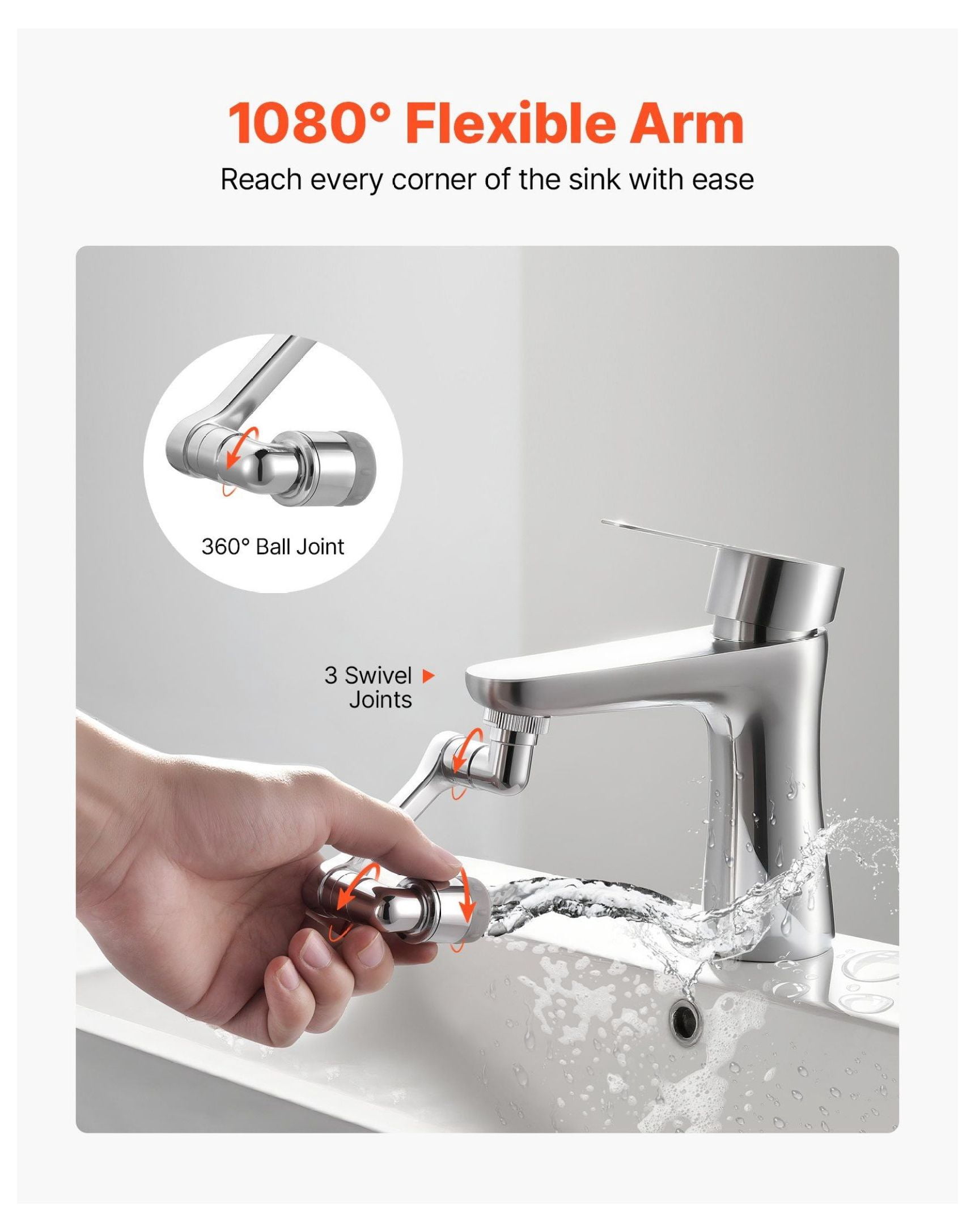 Valterra Phoenix Faucets PF281022 Swivel Faucet Aerator – White/Chrome Finish, Fits Most RV, Manufactured Home, And Marine Faucets