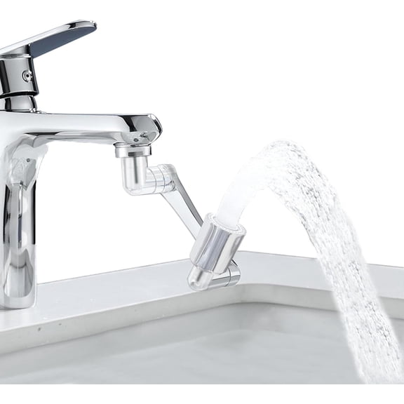 1080? Swivel Faucet Extender, 2 Sprayer Modes, Universal 360? Swivel Multifunctional Aerator, Sink Water Faucet Extension Filter, Kitchen Bathroom, Robotic Arm in Brass.