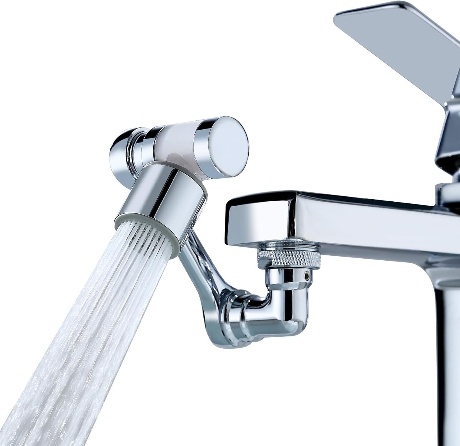 1080°Swivel Faucet Extender with Filter, Sink Water Faucet Aerator Extension in Brass, Swivel Robotic Arm Bathroom Faucet Extender, Rotating Extension with 2 Mode Splash