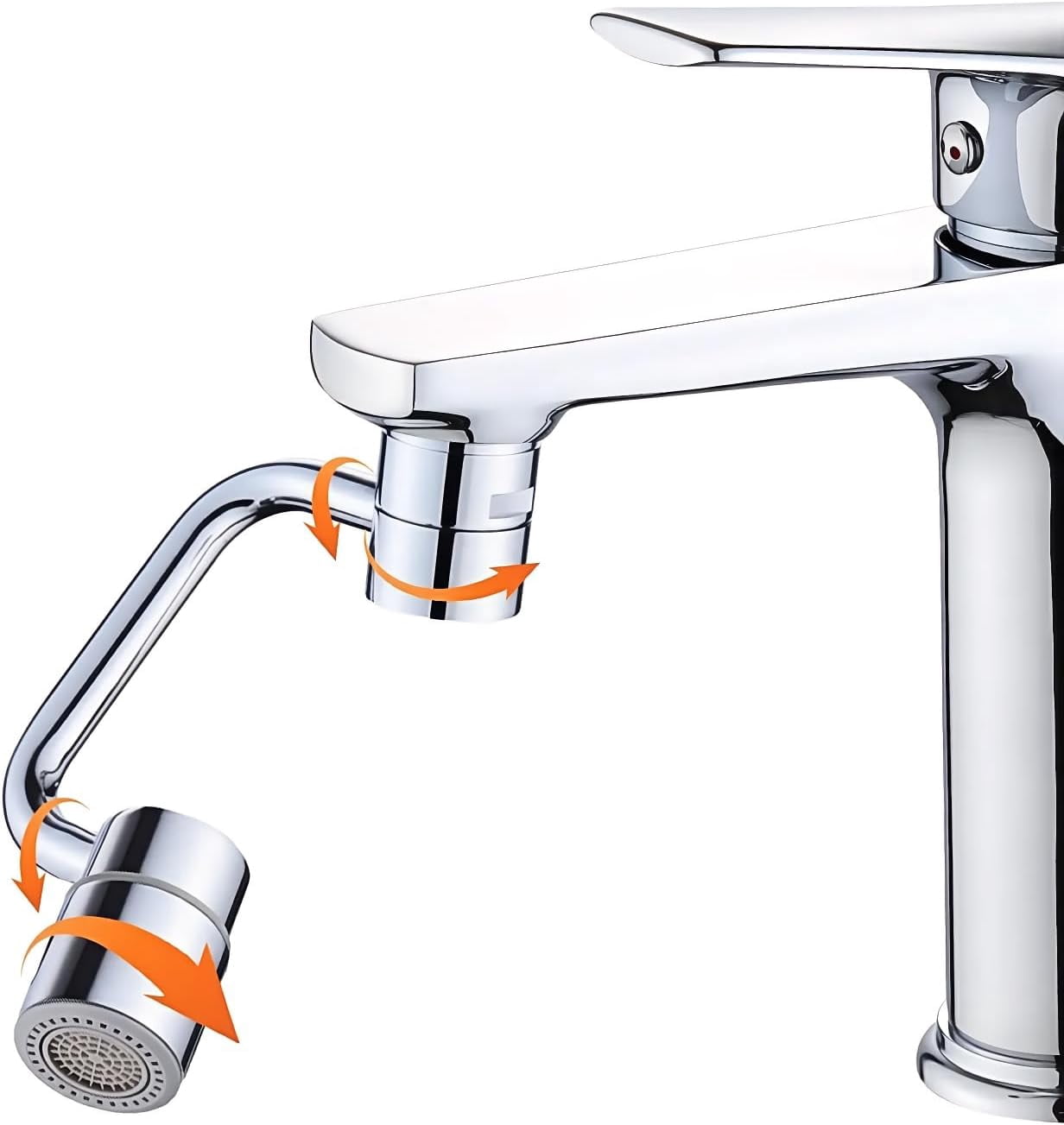 1080° Faucet Extender For Bathroom Sink,Kitchen Faucet Aerator,Faucet Extender For Kids,2 Spray Modes,Aerator For Sink Faucet(Silver)