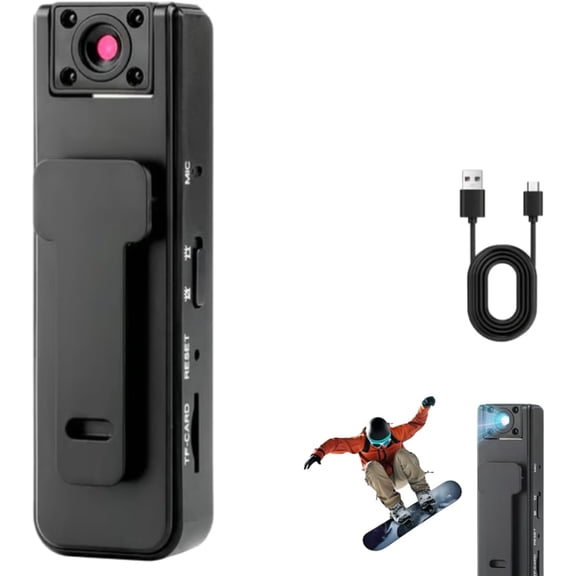 1080P 2-in-1 Sports Video & Audio Recorder, Portable Clip-On Wearable Camera with Night Vision, Mini Body Camera for Outdoor Sports, Cycling