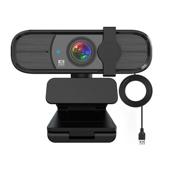 1080P/2K Webcam For PC,Computer Camera, 2 Mics, 90° FOV, Fixed Focus, Privacy Cover Plug & Play USB Web Cam for Streaming, Meeting, Gaming