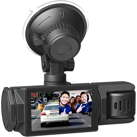 1080P 3-Lens Dash Cam Front and Rear with WiFi, Triple Wireless Car Camera Driving Recorder for Rideshare 2 pces (k)