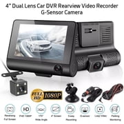 1080P 4Dual Lens Car Front&Rear DVR Dash Cam Video G-sensor Recorder Camera