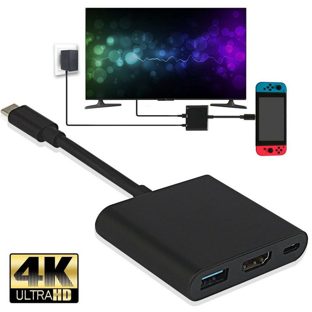 1080P 4K HDMI Adapter For Switch USBC HDMI Converter Type-C HUB Adapter ...