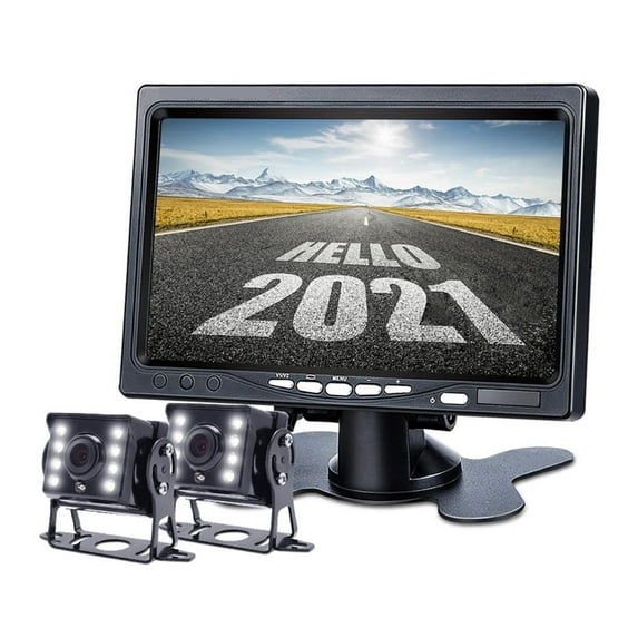 1080P 7" IPS Screen AHD Car CCTV Monitor With 2 Channels Starlight Night Vision Reverse Backup Rear View AHD Camera ,Car GPS Function
