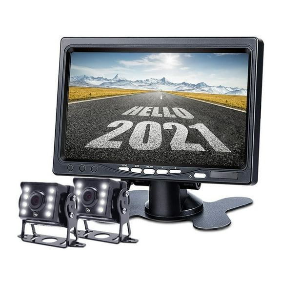 1080P 7" IPS Screen AHD Car CCTV Monitor With 2 Channels Starlight Night Vision Reverse Backup Rear View AHD Camera ,Car GPS Function