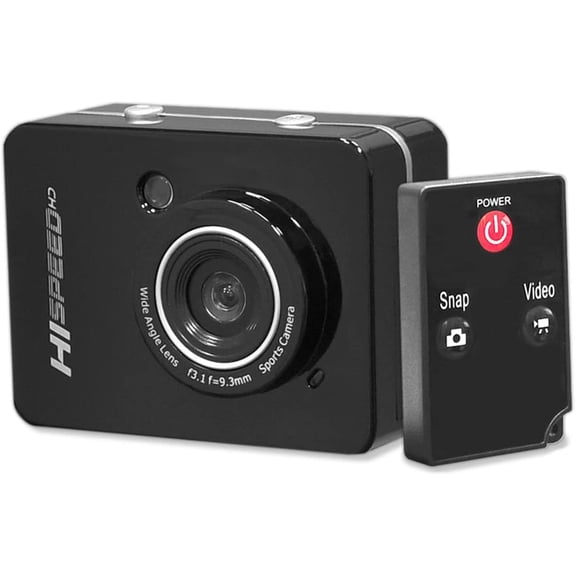 1080P Action Cam, 12MP, 2.4" Touch Screen, USB/SD/HDMI, Battery. Waterproof Case, Cable, Remote & Mount | General PSCHD60BK (Black)