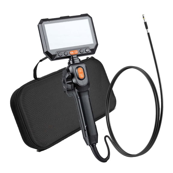 1080P Articulating Endoscope, 4.9ft Dual-Lens Borescope Inspection Camera, 0.24in Slim Probe for Automotive Wall Plumbing Inspection