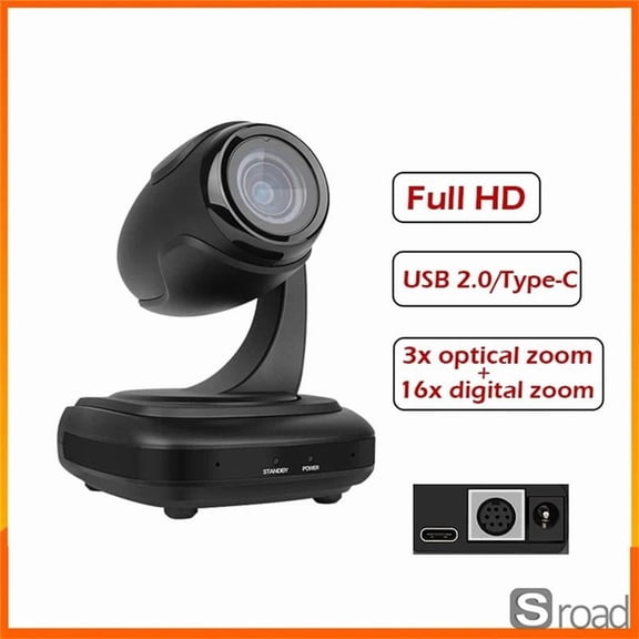 1080P Auto Tracking PTZ Camera With 3x Optical Zoom, USB Plug And Play Webcam For Video Conference, Live Streaming, Online Teaching And Broadcast