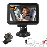Auwogo 1080P Baby Car Camera with 5" HD Monitor, Rear-Facing Baby Car Seat Monitor with Night Vision, Wide Angle Backseat Baby Camera for Safe Driving