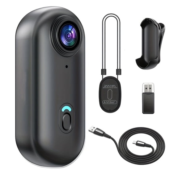 1080P Body Camera Digital Camera Wearable Sports Camera Thumb Size Portable Camera Can Be Installed In Any Location Suitable for Work Travel Fishing Pets Walking