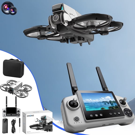 1080P Camera Brushless Motor Drone Toy,4.3 Inch Screen Display RC Quadcopter,High Stability Wind Resistant Flying Drone,HD Video Transmission Smart Aircraft Toy