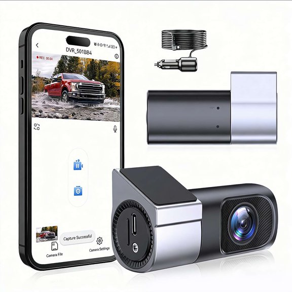 1080P Camera Dash Cam for Cars, Driving Recorder with IR Night Vision, Loop Recording, High Definition Vehicle Video, Real Time Monitoring, Compact Design for Car Safety Driving