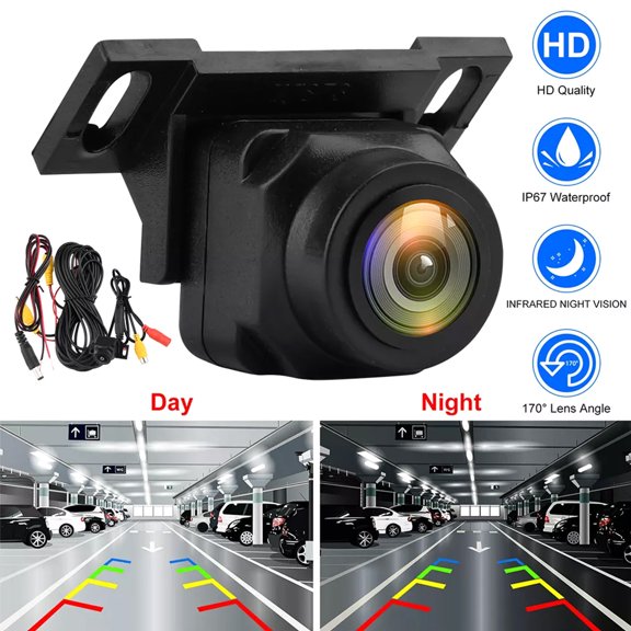 1080P Car Rear View Backup Camera 170 Wide Angle Adjustable Night Vision Waterproof Anti-Interference Vehicle Reversing Camera