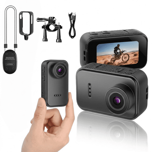 1080P Compact Clip-On Thumb Action Camera, Portable HD Body Cam for Sports Travel Pet Walking Vlog & Outdoor Work Recording