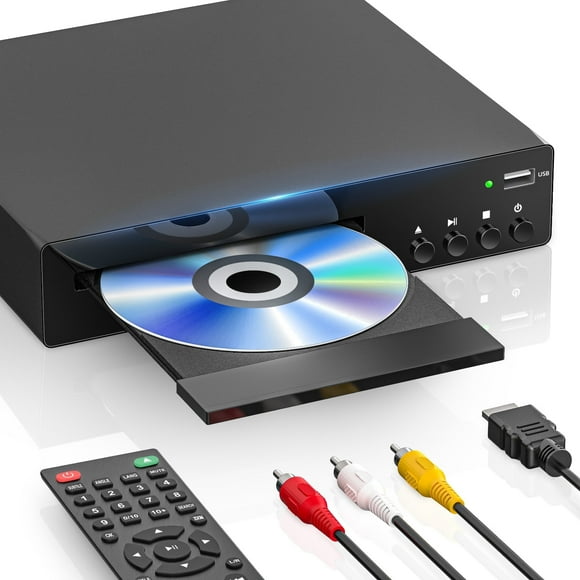 1080P DVD Players for Smart TV,Portable DVD Player with USB Input and HDMI/RCA Output,HD DVD Player with Remote Control Support PAL/NTSC