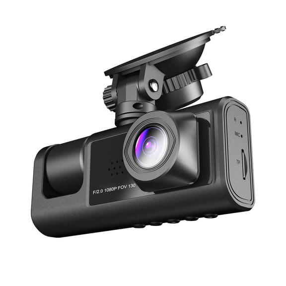 1080P DVR Dash Camera Front & Inside & Rear Camera Driving Recorder 2 Inch Screen Dashcam Support Night-Vision Loop Recording One-Key Lock