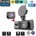 thumbnail image 1 of 1080P Dash Cam, WiFi Car Dash Cam Front and Back,140°Wide Angle Vehicle Cam, G-Sensor, Loop Recording, 24H Parking Mode, Max Support 128GB Card(1.7x4.1inch Black), 1 of 6