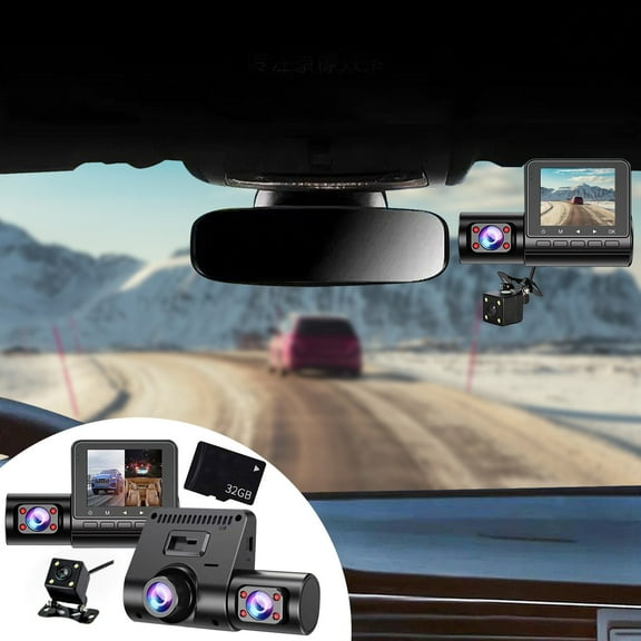 1080P Dash Camera, Car Dash Cam Front and Back with 2.4inch HD Screen, 170掳 Wide Angle, Included 32GB Card, One Click Switchs, Loop Recording, 24H Parking Monitor