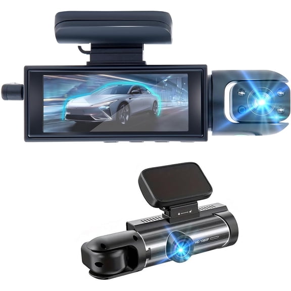 1080P Dash Camera Front and Inside,Dashcams for with IR Night Vision Loop Recording G-Sensor 24Hr Parking (1080 P Front and Inside)