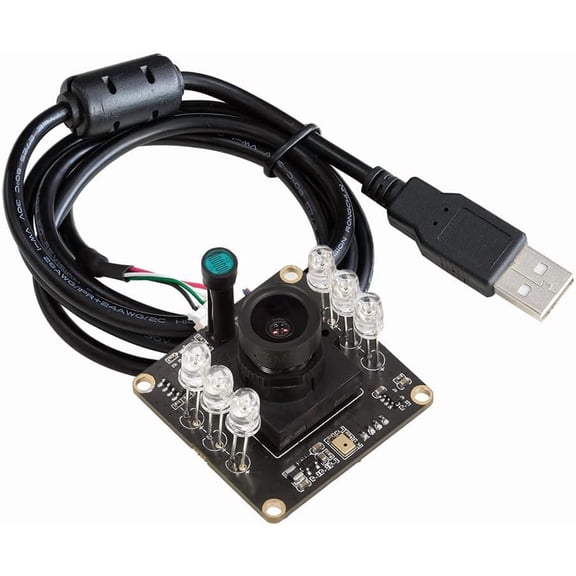 1080P Day & Night Vision USB Camera for Computer, 2MP Automatic IR-Cut Switching All-Day Image USB2.0 Webcam Board with IR LEDs for Windows, Linux, Android and Mac OS