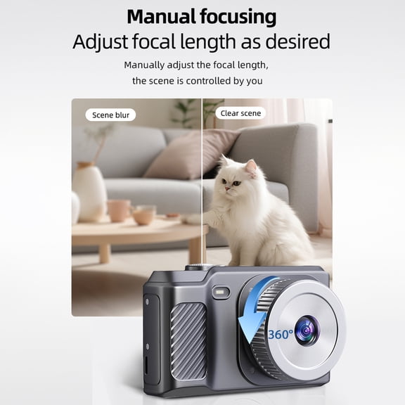 1080P Digital Camera 56MP Portable Digital Video Camera 2.8 Inch IPS Screen 8X Zoom Manual Focusing Built In Battery Flash For Teens Students Friends
