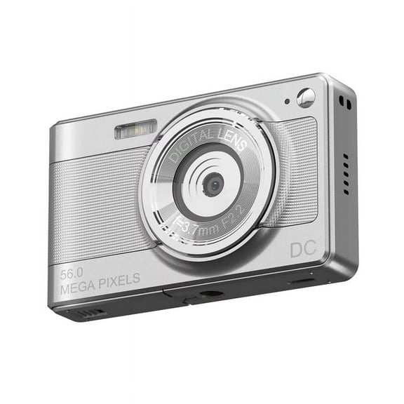 1080P Digital Camera Video Camera Camcorder 56MP 2.8 Inch IPS Screen 8X Digital Zoom Camera Gift for Kids Silver