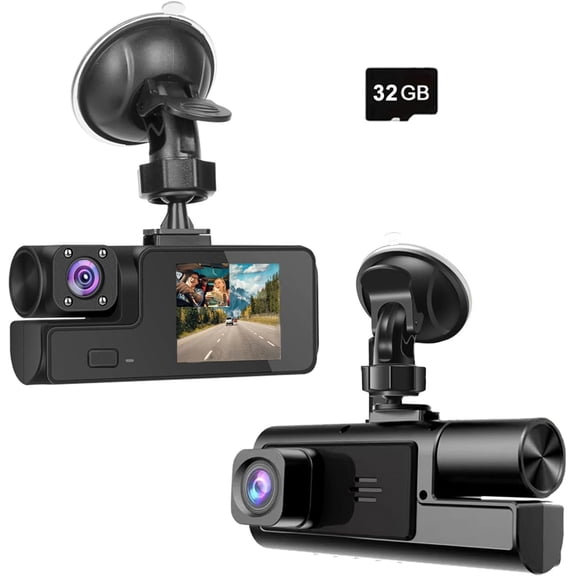 1080P Dual Dash Cam for Car Front and Inside Camera with Night Vision G-Sensor Loop Recording