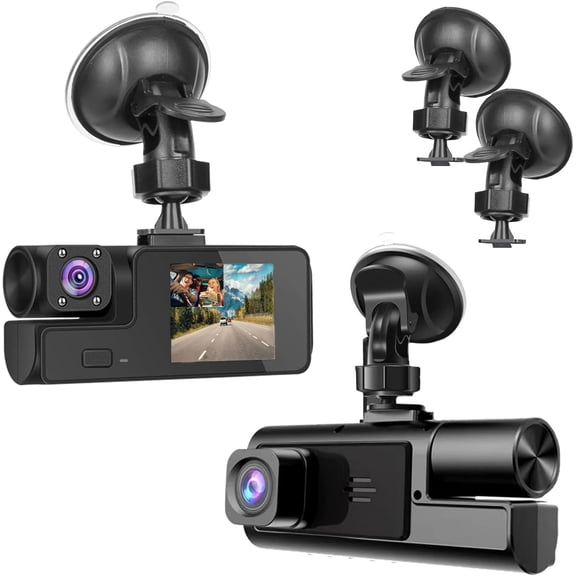 1080P Dual Dash Camera for Car Front and Inside Dashcam Car Security Video Recorder,170Wide Angle Vehicle Cam,WDR,G-Sensor,2 IPS Screen,Loop Recording,Night Vision (Dual Dash Cam Without Card)