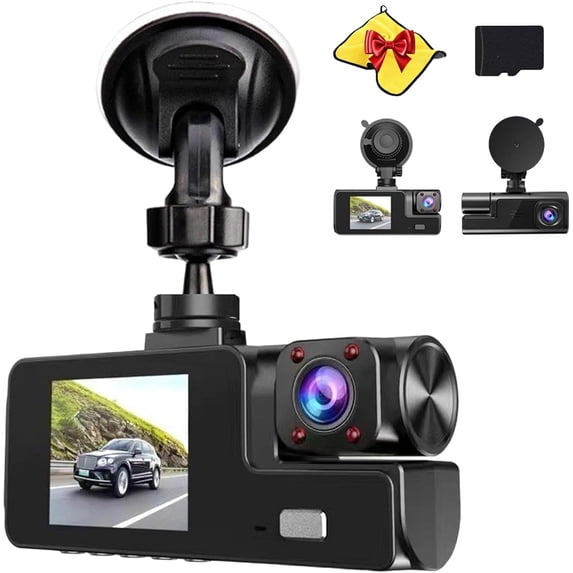 1080P Dual Lens WiFi Dashcam, Dual Dash Cam Front and Inside, Wireless DashCamera for Cars with Night Vision, 2" Screen, G-Sensor, Loop Recording, Suitable for Home and Travel (32G)