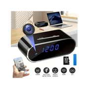 1080P FHD Clock Camera with Motion Detection, Wi-Fi Remote View, Audio Video Recording, 32GB SD Card, Indoor Smart Home Security Camera for Office Warehouse