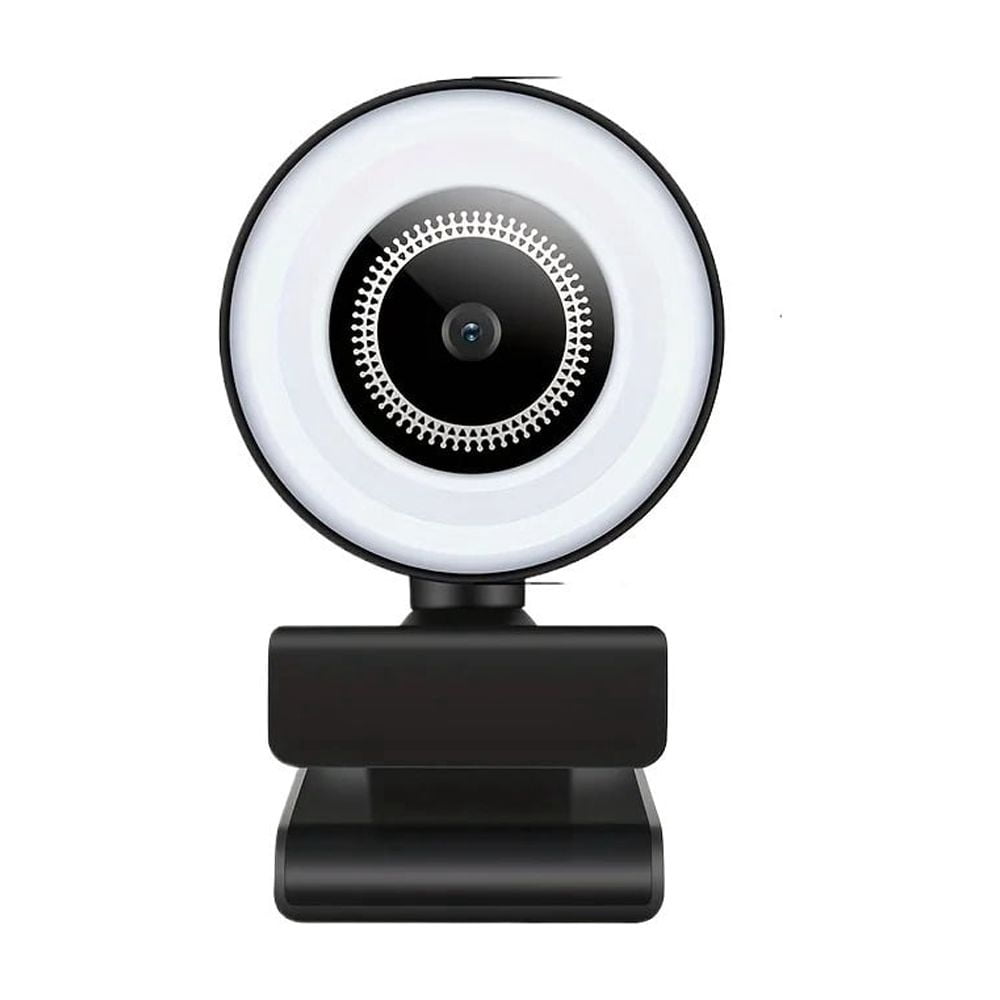 1080P FHD USB Webcam with 3-Level Ring Light, Fixed , 360° Rotation,  and Play for zoom/Streaming/Video Calls