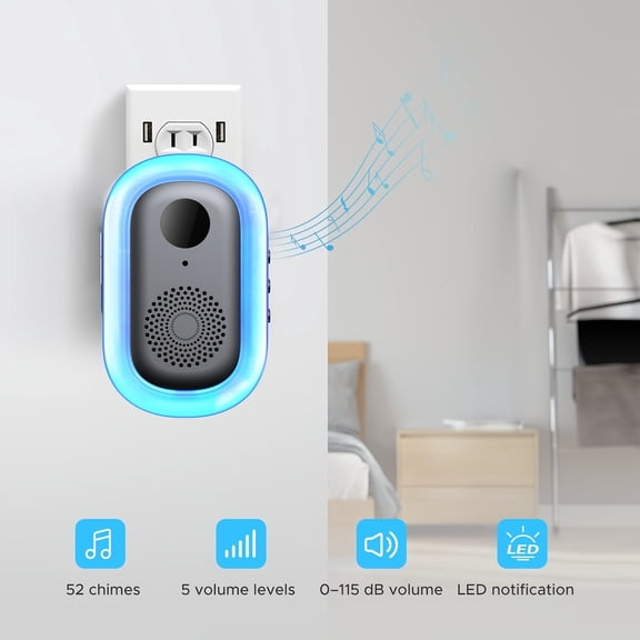 1080P FHD Wireless Doorbell Camera, Full Body View Intelligent Package Detection, Two-Way Audio Security Cam for Apartment Indoor Elderly & Pet Monitoring