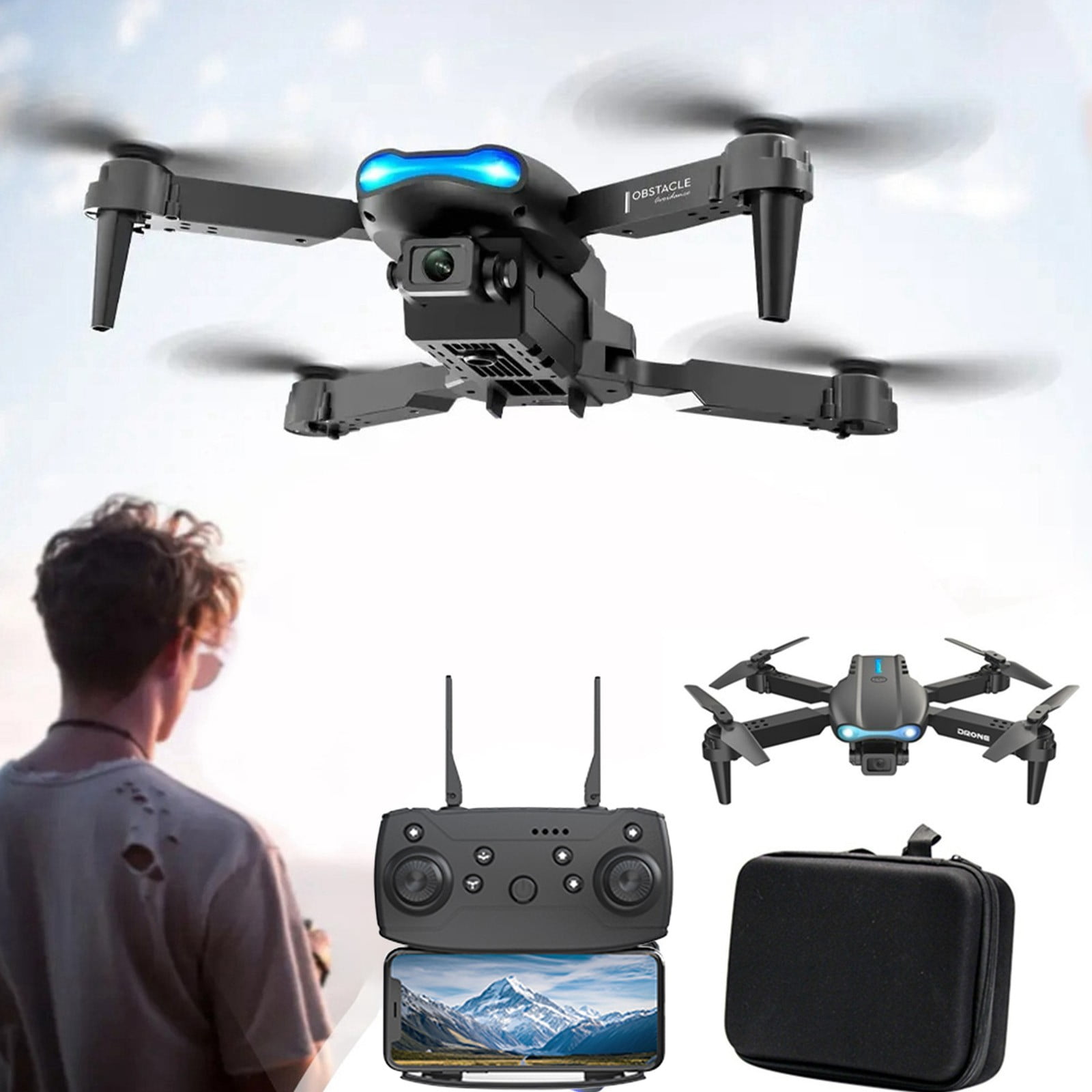 1080P FPV Camera RC Drone, OpticalFlow Positioning Altitude Hold, Gesture Control 3 Speed Gears, <250g No FAA Reg, for Boys Girls Kids Beginners Outdoor Toy Gift