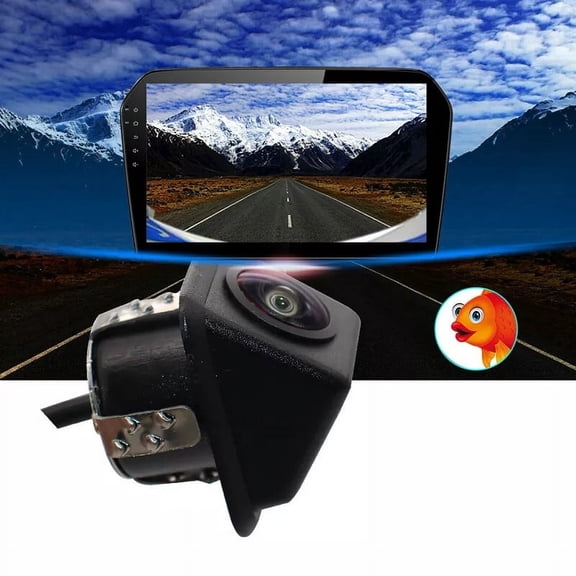 1080P Fish Eye Backup Camera for Car, Reverse Parking Video, 135 Degree Wide Angle, Waterproof Rear View Camera with AV Interface, Fit for Most Vehicles