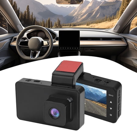 1080P Full HD Car for DASH Cam with G-Sensor and Loop Recording, Wide 120° Angle Lens, for Night Vision Vehicle Recorder, Portable Installation, LCD Display, Fits Most 12V Cars, Black
