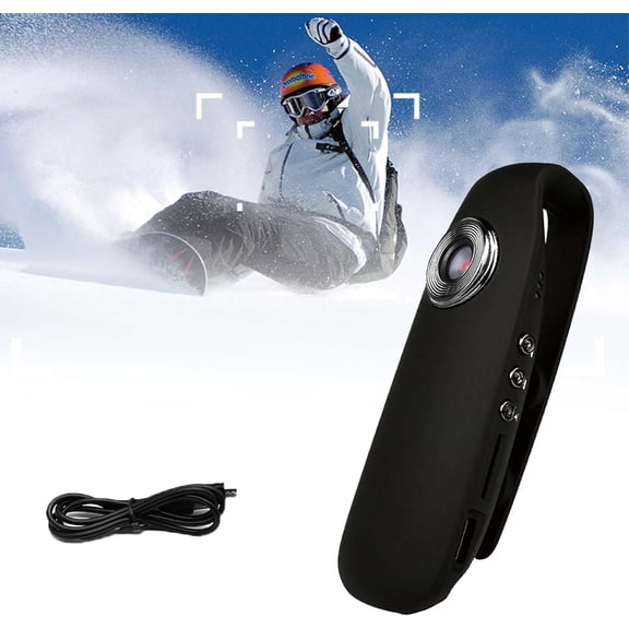 1080P Full HD Compact Mini Camera Security, Wearable Video Recording Body Worn Camera, Portable Camera with Night Vision and Smart Recor (Black)