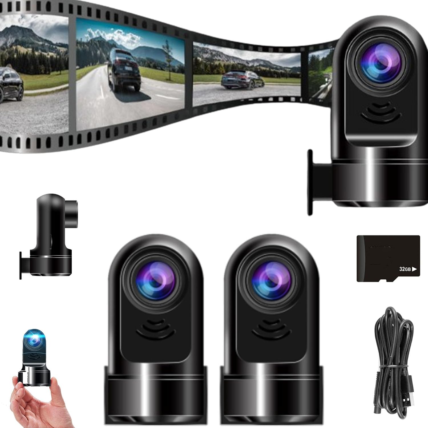 1080P HD 360° Rotating Mini ADAS Dashcam, 2025 New Mini Front Dash ...