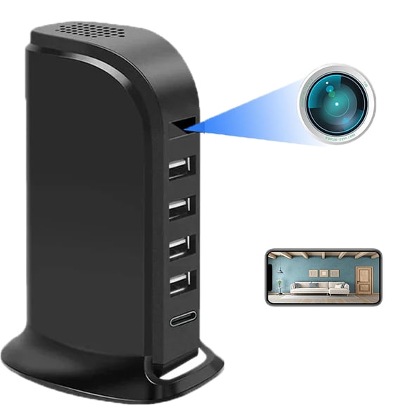 1080P HD 5 USB Port Wireless Nanny Cam Nanny Cam Charger and Security Camera