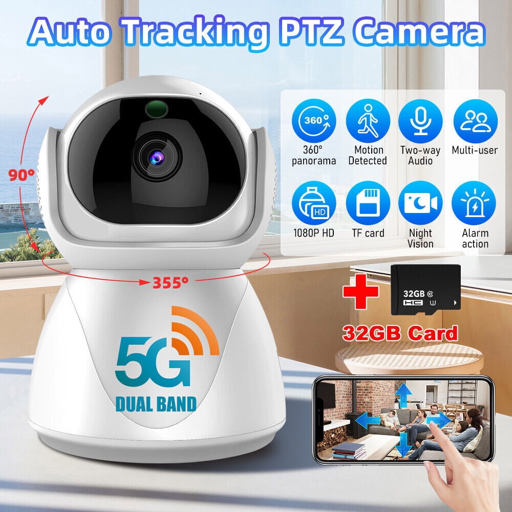 1080P HD 5G Wifi Security Camera Outdoor Home Night Vision Nanny Cam ...