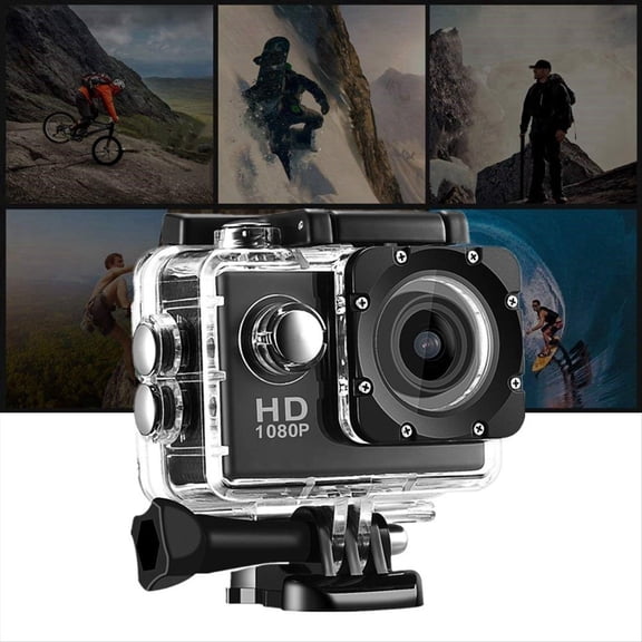 1080P HD Action Camera LCD Screen Waterproof 30m Sports Action Cam for Bicycle, Motorcycle, Skiing, Diving Pink