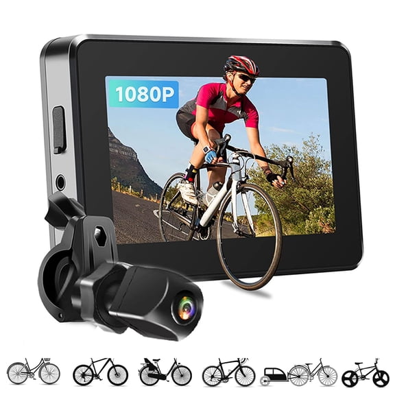 1080P HD Bicycle Rear View Camera, 4.3" Monitor, Night Vision, 130 Wide Angle Night Vision