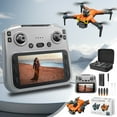 thumbnail image 1 of 1080P HD Camera Drone with 5.9" Screen Remote - Brushless Motor Quadcopter, Altitude Hold, 360° Flip, 3 Speed Modes, 17 Min Flight, 150m Range - for Adults & Kids (Black/Orange), 1 of 9