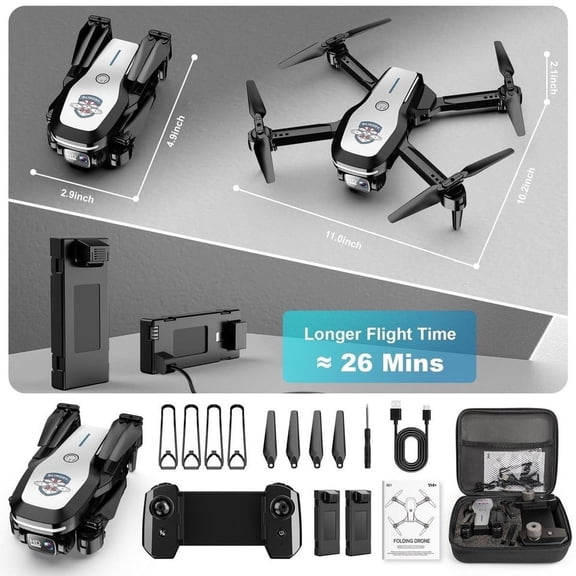 1080P HD Camera FPV Drone, Adjustable Angle, Portable and Foldable Design