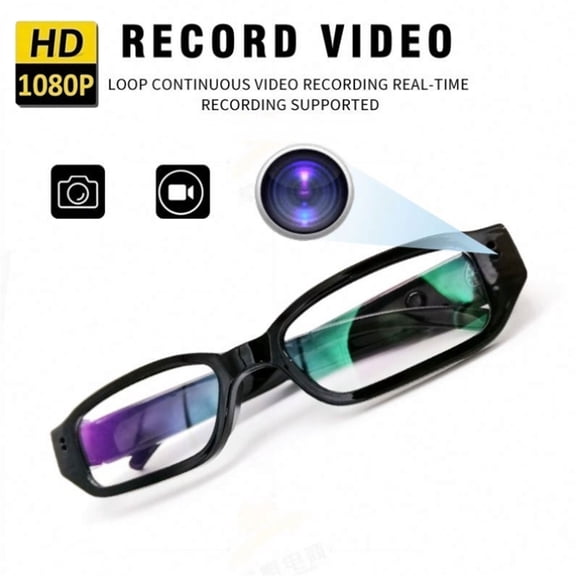 1080P HD Camera Glasses Video Recording Sport Sunglasses  for Cycling, Camping, Driving, Hunting, Skateboarding, Traveling(Included 32G  Memory Card)  No Bluetooth, No App, No AI  Reflective green