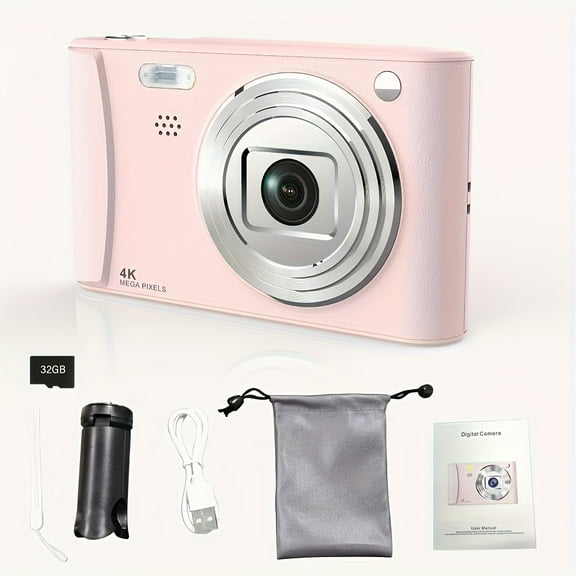 1080P HD Digital Camera for Vlogging, 2.4" LCD Rechargeable with 32G Card, Photo Video Webcam for Beginners, Thanksgiving Christmas Gift