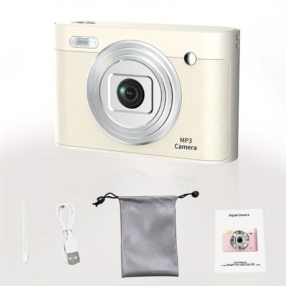 unbranded1080P HD Digital Camera with 3.0" LCD, Rechargeable, Portable Retro Design, Built-in Mic, for Photos, Video & Selfies