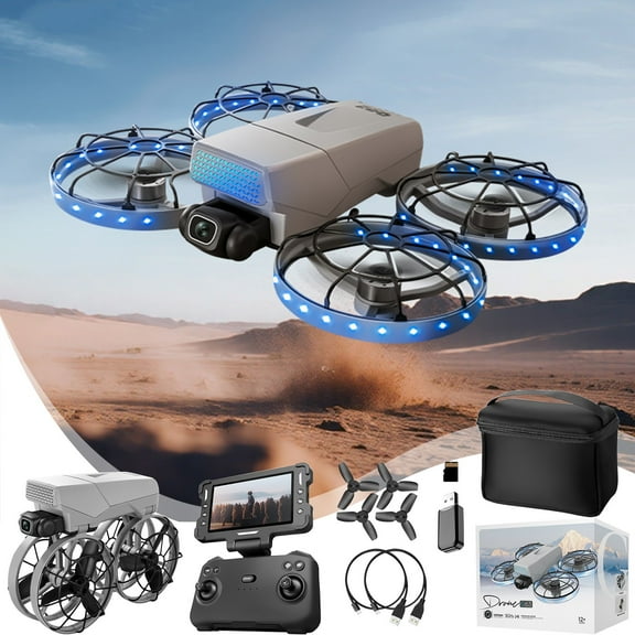 1080P HD Drone with Built-in Screen Remote, Brushless Motors, 360° Obstacle Avoidance & LED Lights – 2.4 GHz RC Quadcopter